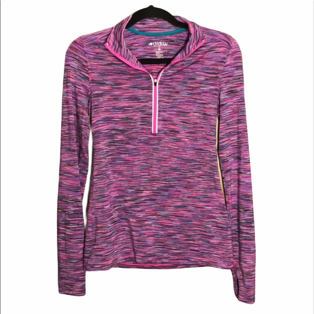 Ideology Purple pink striped  XS half zip jacket